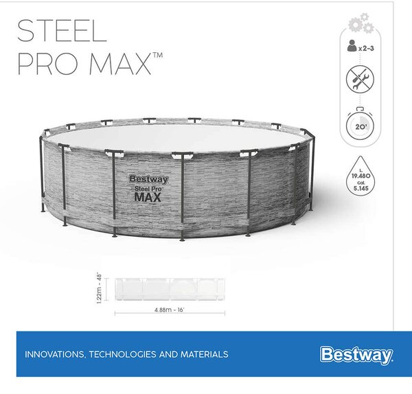 Bestway Montego Fémvázas medence, kiegészítőkkel 488x122cm (FFA512)