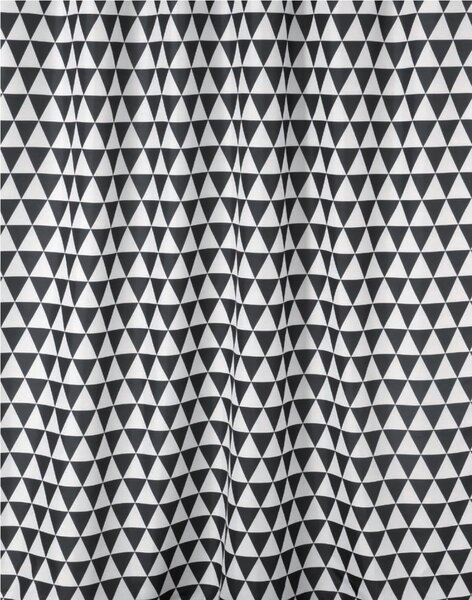 BISK Erga Plain, akasztós zuhanyfüggöny (12 db) 200x180 cm, fehér-fekete, ERG-06880