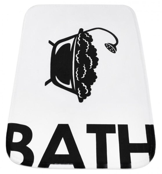 Erga kiegészítők, fürdőszoba szőnyeg 60x40 cm, fehér-fekete, ERG-YKA-CH.BATH-WHT
