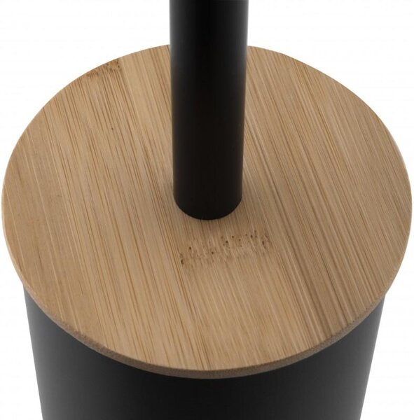 Erga Tango, álló WC kefe 9x9x38 cm, fekete matt-barna, ERG-YKA-P.TANGO