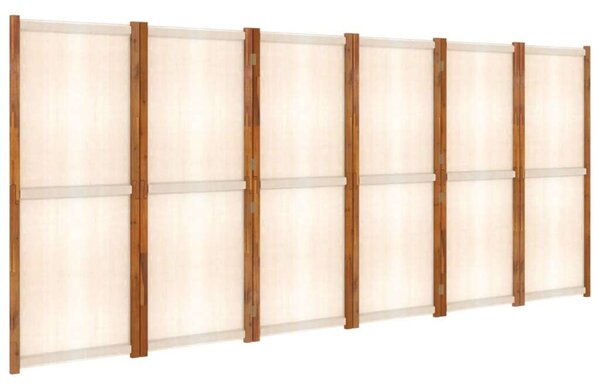 Fehér 6 paneles térelválasztó 420x180 cm