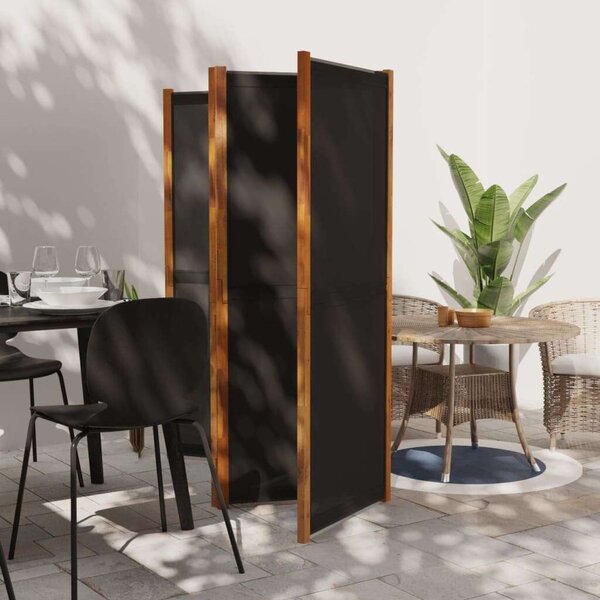 VidaXL 4 Paneles Paraván - 280x180 cm - Fekete