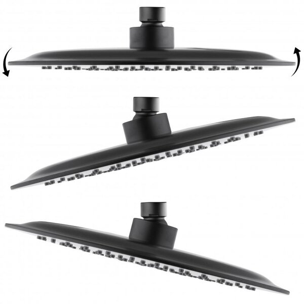 Erga Erga, SLIM zuhanyfej 25 cm átmérővel, matt fekete, ERG-YKA-BP.BRG25-BLK