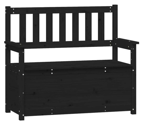 Fekete tömör fenyőfa pad 112,5 x 51,5 x 96,5 cm