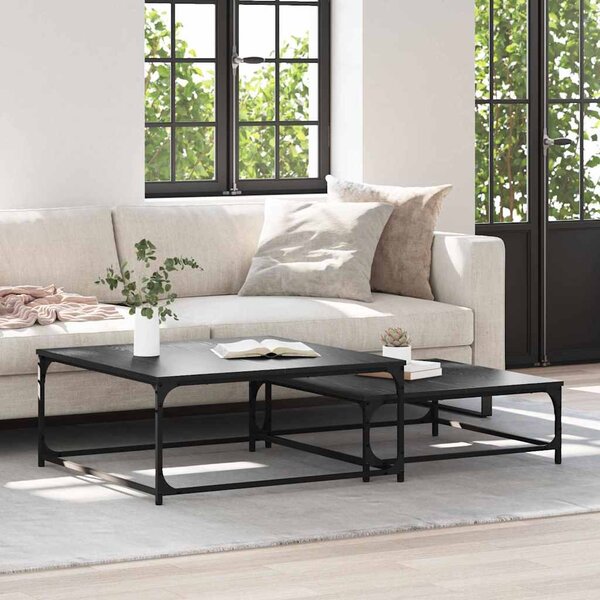 Fészkelt Kávézó Asztal 2 pcs Musta tammi 80 x 8035 x cm Faanyag