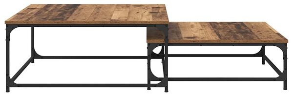 Fészkelt Kávézó Asztal 2 pcs Régi fa 80 x 8035 x cm Faanyag
