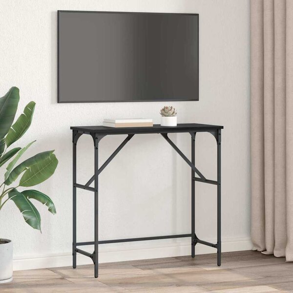 Konzolasztal Musta tammi 75 x 32 x 75 cm Faanyag