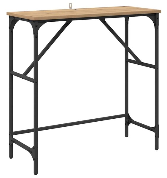 Konzolasztal kézműves tölgy 75 x 32 x 75 cm Faanyag