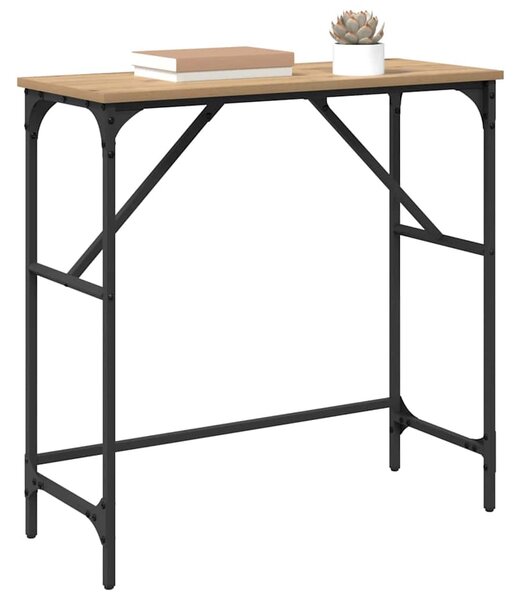 Konzolasztal kézműves tölgy 75 x 32 x 75 cm Faanyag