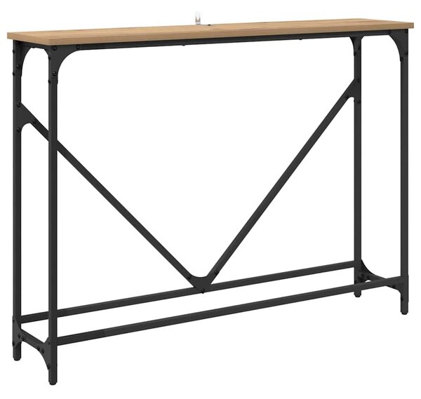 Konzolasztal kézműves tölgy 102 x 22,5 x 75 cm Faanyag