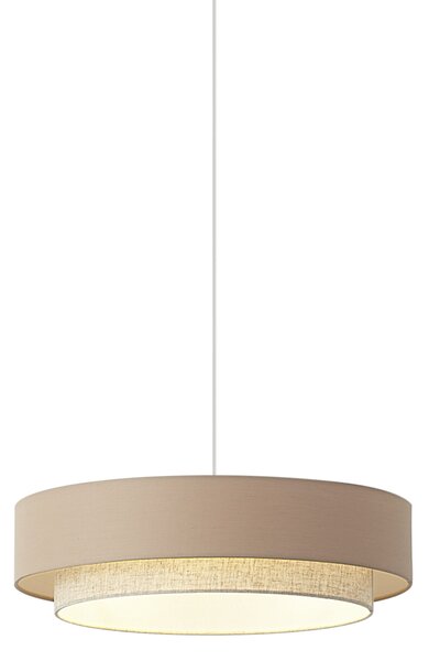 Modern, bézs függőlámpa természetes színnel, 50 cm, 3 égős - Drum Duo