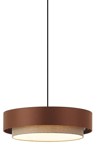 Modern függőlámpa sötét bronz színben, taupe színnel 50 cm 3-lámpás - Drum Duo