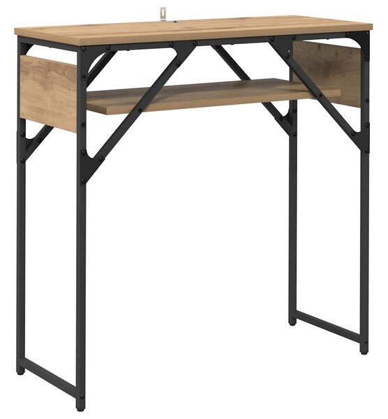 Konzolasztal kézműves tölgy 75x30x75cm Faanyag