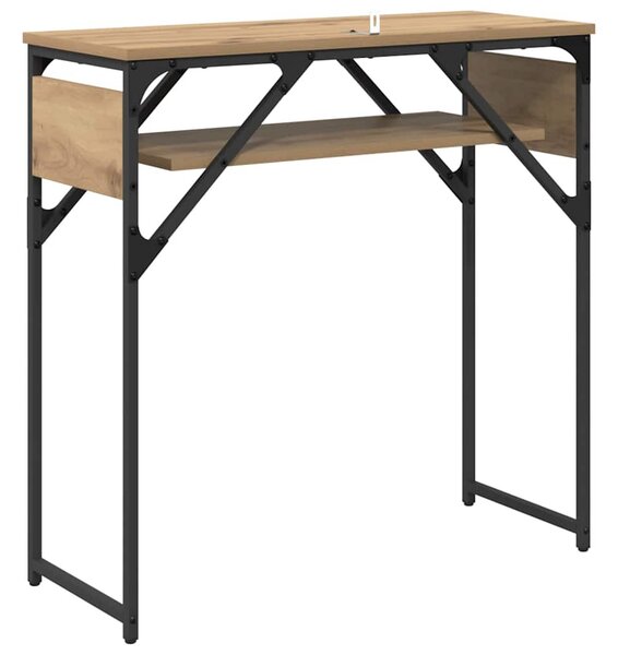 Konzolasztal kézműves tölgy 75x30x75cm Faanyag