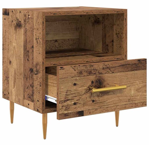 Éjjeli asztal fiókkal 2 pcs Régi fa 40 x 35 x 47.5 cm Faanyag