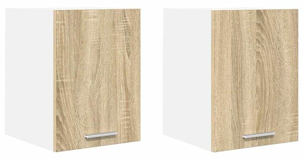 Függő szekrény Riga 2 pcs Sonoma tölgy és fehér 30 x 31 x 40 cm