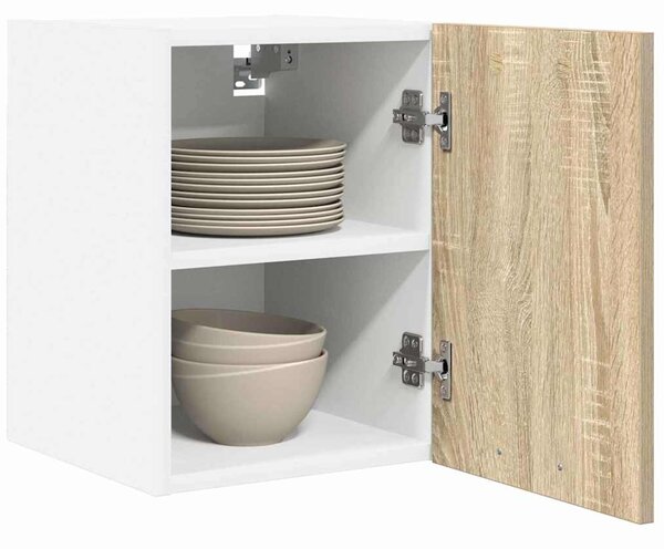 Függő szekrény Riga 2 pcs Sonoma tölgy és fehér 30 x 31 x 40 cm
