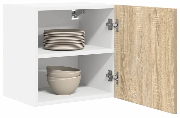 Függő szekrény Riga 2 pcs Sonoma tölgy és fehér 40 x 31 x 40 cm