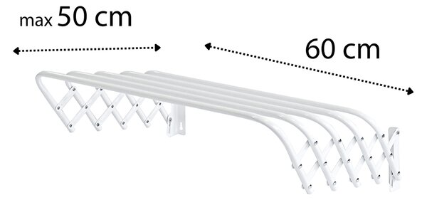 Erga Model 103 szuper, falra szerelhető összecsukható ruhaszárító 60,5x9x15 cm, fehér, ERG-SEP-10SUSHARSUP60