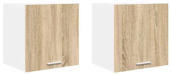 Függő szekrény Riga 2 pcs Sonoma tölgy és fehér 40 x 31 x 40 cm
