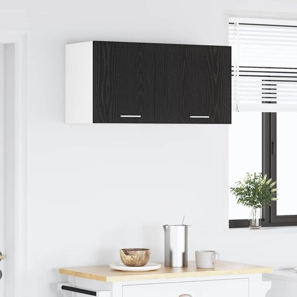 Függő szekrény Riga 2 pcs Fekete tölgy és fehér 40 x 31 x 40 cm