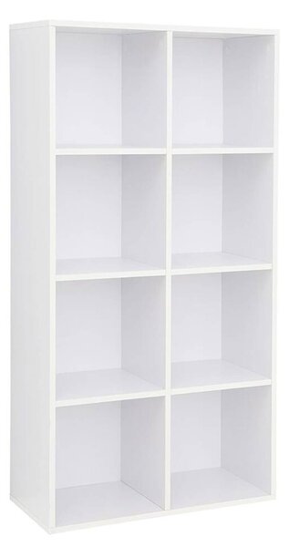 VASAGLE Tárolás polc 8 rekesszel, fából készült könyvespolc 65,5 x 30 x 129,5 cm