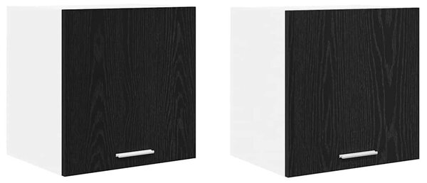 Függő szekrény Riga 2 pcs Fekete tölgy és fehér 40 x 31 x 40 cm