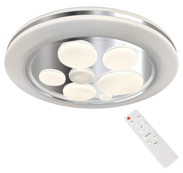 Milagro Bubbles szabályozható mennyezeti LED lámpa távirányítóval, 49 cm, fehér-szürke