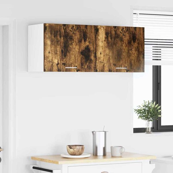 Függő szekrény 2 pcs Füstölt tölgy és fehér 50 x 31 x 40 cm