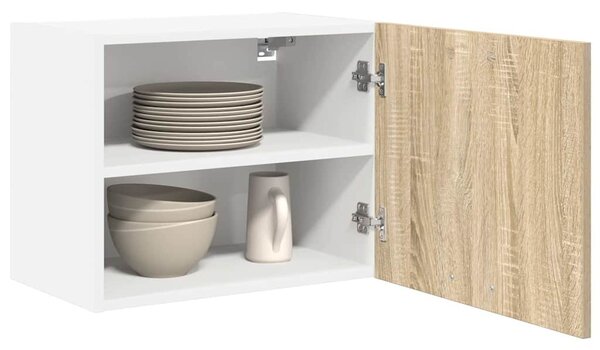 Függő szekrény Riga 2 pcs Sonoma tölgy és fehér 50 x 31 x 40 cm