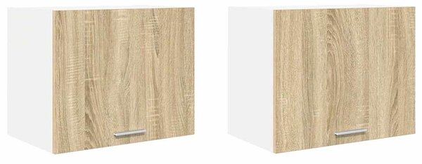 Függő szekrény Riga 2 pcs Sonoma tölgy és fehér 50 x 31 x 40 cm
