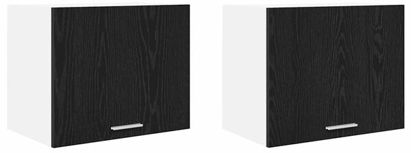 Függő szekrény Riga 2 pcs Fekete tölgy és fehér 50 x 31 x 40 cm