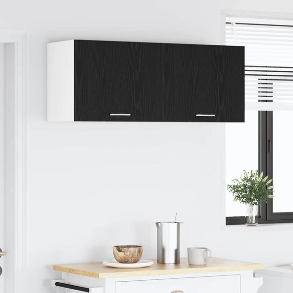 Függő szekrény Riga 2 pcs Fekete tölgy és fehér 50 x 31 x 40 cm