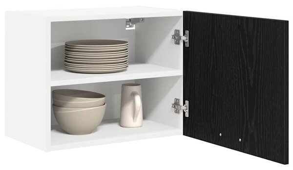 Függő szekrény Riga 2 pcs Fekete tölgy és fehér 50 x 31 x 40 cm