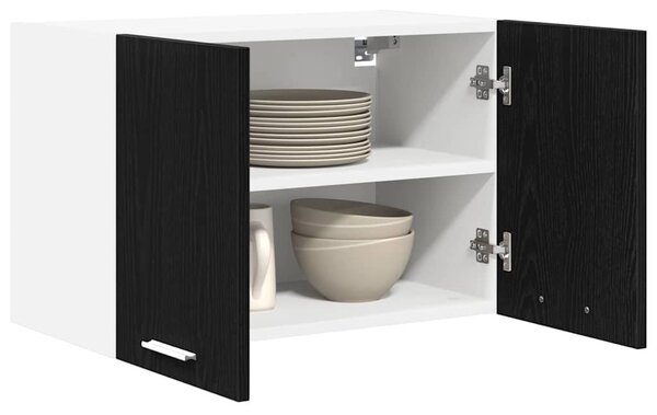 Függő szekrény Riga 2 pcs Fekete tölgy és fehér 60 x 31 x 40 cm