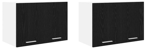 Függő szekrény Riga 2 pcs Fekete tölgy és fehér 60 x 31 x 40 cm