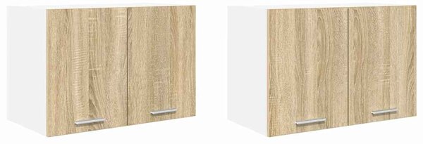 Függő szekrény Riga 2 pcs Sonoma tölgy és fehér 60 x 31 x 40 cm