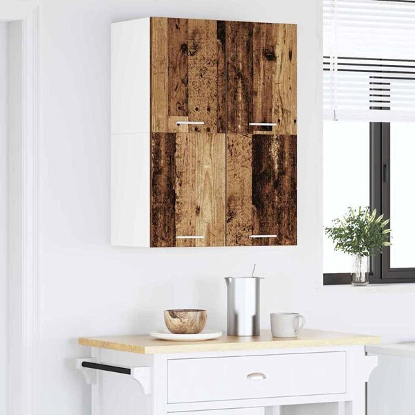 Függő szekrény Riga 2 pcs Régi fa és fehér 60 x 31 x 40 cm