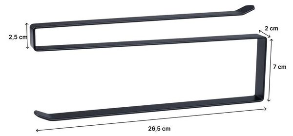 Erga Passo, konyhai papírtörlő tartó 26,5 cm, matt fekete, ERG-YKA-CH.PASSO