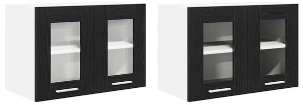 Függő szekrény Riga 2 pcs Fekete tölgy 60 x 31 x 40 cm Faanyag