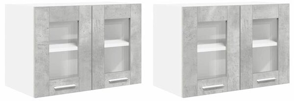 Függő szekrény Riga 2 pcs Beton Szürke 60 x 31 x 40 cm Faanyag