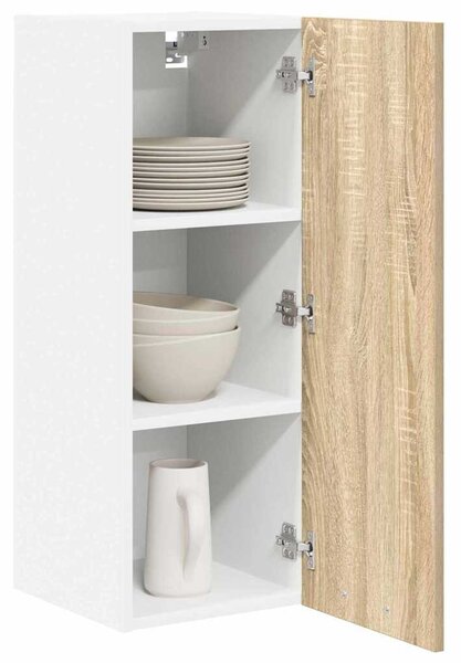 Függő szekrény Riga 2 pcs Sonoma tölgy és fehér 30 x 31 x 80 cm
