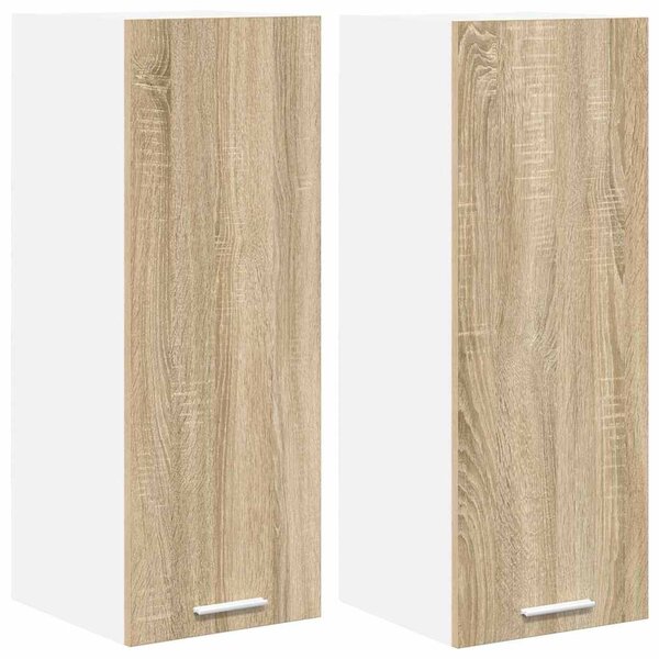 Függő szekrény Riga 2 pcs Sonoma tölgy és fehér 30 x 31 x 80 cm