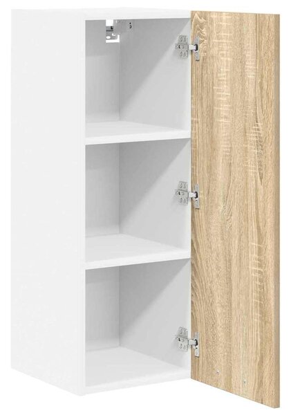 Függő szekrény Riga 2 pcs Sonoma tölgy és fehér 30 x 31 x 80 cm