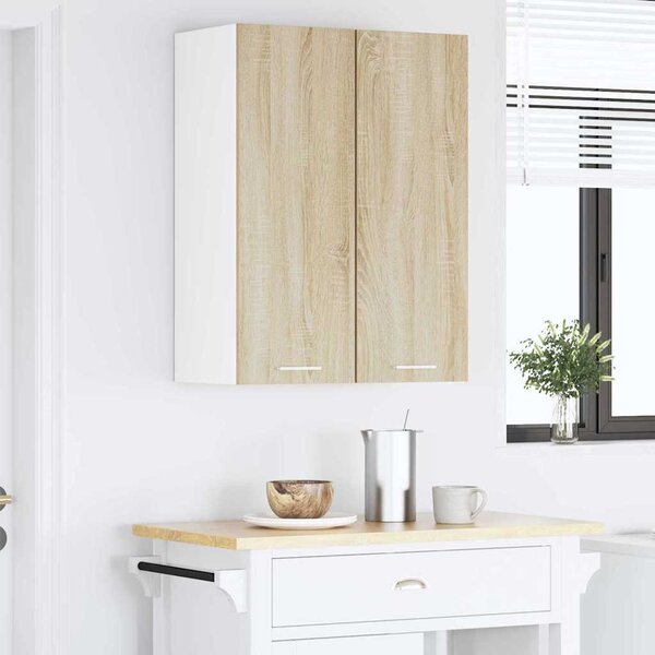 Függő szekrény Riga 2 pcs Sonoma tölgy és fehér 30 x 31 x 80 cm