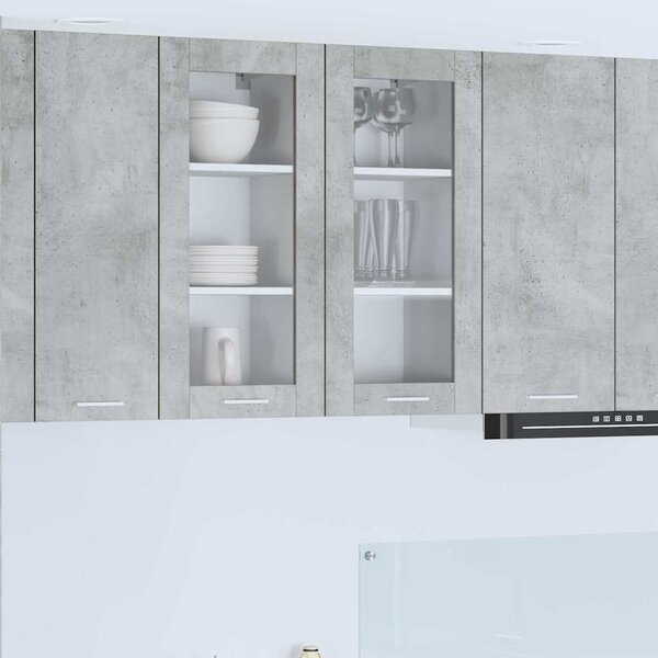 Függő szekrény Riga 2 pcs Beton Szürke 40 x 31 x 80 cm Faanyag