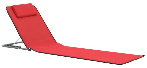 VidaXL Napozóágy Szett - 2 db Piros Összecsukható