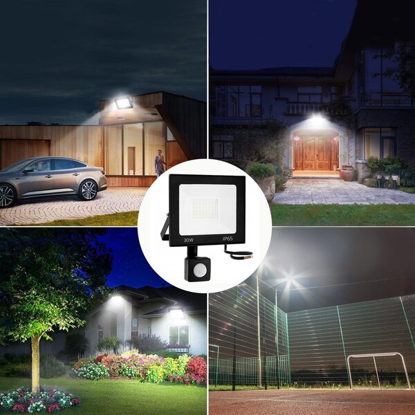 Toolight Szerszámlámpa, LED panel mozgásérzékelővel 13x10,5cm, 30W, 2700lm, 4000K, RSL007-30NS, OSW-10213