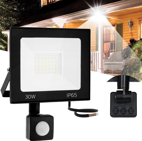 Toolight Szerszámlámpa, LED panel mozgásérzékelővel 13x10,5cm, 30W, 2700lm, 4000K, RSL007-30NS, OSW-10213