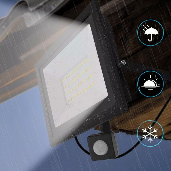Toolight Szerszámlámpa, LED panel mozgásérzékelővel 13x10,5cm, 30W, 2700lm, 4000K, RSL007-30NS, OSW-10213